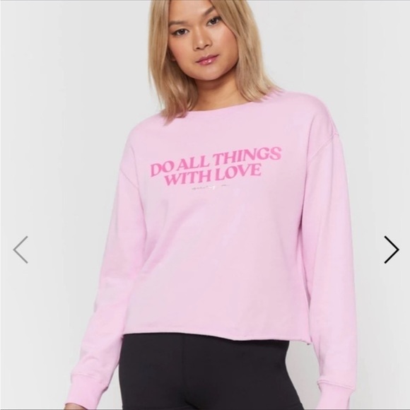 Spiritual Gangster Tops - Spiritual Gangster Pink Do All Things With Love Sweatshirt XS Valentine’s Day
